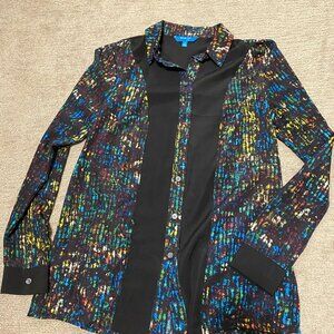 Multicolored long-sleeve shirt small women